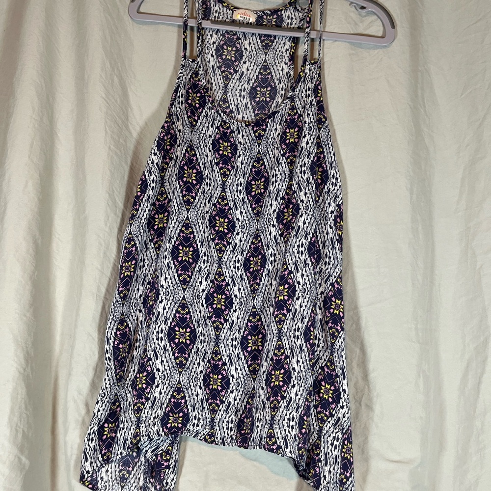 Pixley Geometric Patterned Top in Blue and Yellow‎